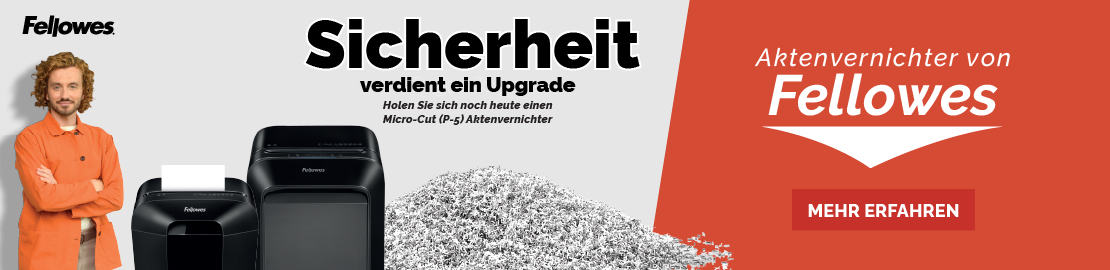 Banner Fellowes Aktenvernichter Sicherheit